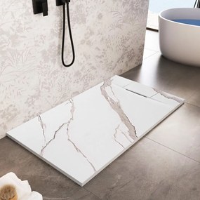 Douchebak Rea Bazalt CARRARA WHITE 90x120