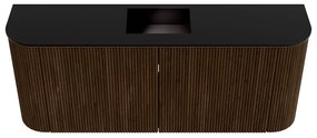 Mondiaz Joya 105cm toiletmeubel ronding links/rechts walnut met wastafel faye midden 1 kraangat urban
