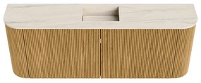 Mondiaz Joya DLux 115cm toiletmeubel ronding links/rechts oak met wastafel faye midden 1 kraangat meli