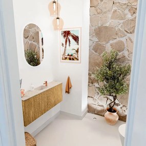 Mondiaz Joya DLux 100cm toiletmeubel oak met wastafel faye midden 1 kraangat frappe