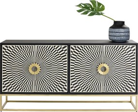 Kare Design Electro Design Dressoir Zwart Wit - 160x40x80cm.