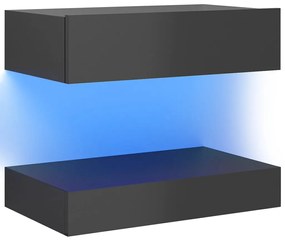 vidaXL Tv-meubel met LED-verlichting 60x35 cm hoogglans grijs