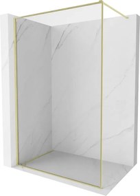Mexen Kioto-F douchewand Walk-in met frame 140 x 202 cm, transparant 8 mm, geborsteld goud - 800-140-104-55-00