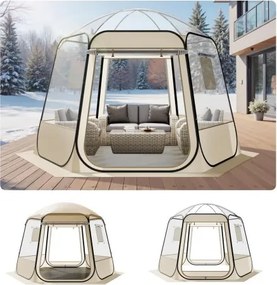 VEVOR Pop-up Bubble Tent, 336x305x220 cm, Transparante Kampeertent, Tuinkoepel Iglo Tent met Ramen, 540° Panoramisch Uitzicht, voor 8-10 Personen, Terras, Achtertuin