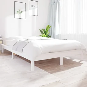 vidaXL Bedframe massief grenenhout wit 180x200 cm 6FT Super King