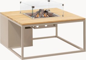 Outdoor salontafel Cosiloft met vuurkorf & teakhouten tafelblad