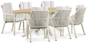Tuinset 6 personen 220 cm Aluminium/rope Taupe Lifestyle Garden Furniture Verona/Matara