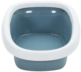 vidaXL Kattenbak 58x39x17 cm polypropeen wit en blauw