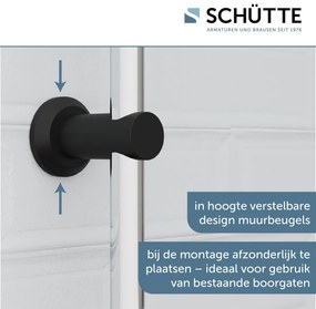 Schutte Matao regendoucheset 3 standen chroom/zwart