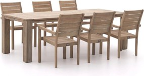 Diningset ROUGH | 6 personen teakhout | Tuinset stapelbaar | 7-delig | Kees Smit Tuinmeubelen