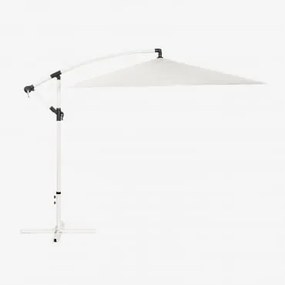 Parasol Ø295 Cm In Stof En Staal Gerran Gardenia Wit - Sklum