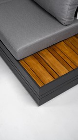 DATHO OUTDOOR Hoek Loungeset - Formentera - Aluminium - Teak - Smoked Grey - Datho Outdoor