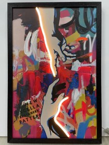 Neon Art Woman Hands