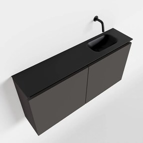 Mondiaz Ture 100cm toiletmeubel dark grey met wastafel urban rechts geen kraangat