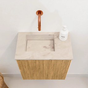 Mondiaz Joya DLux 40cm toiletmeubel oak met wastafel faye links zonder kraangat frappe