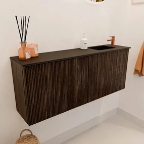 Mondiaz Joya 100cm toiletmeubel walnut met wastafel faye rechts 1 kraangat urban