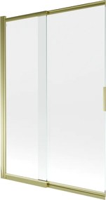 Mexen Fox badwand tweedelige schuifdeur 120 x 150 cm, transparant, goud - 891-120-002-50-00