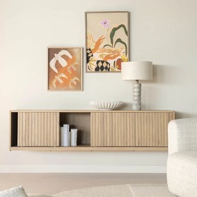 Eleonora Milo Zwevend Tv-meubel Eiken 180 Cm Naturel - 180x42x43cm.