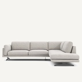 Hoekbank met longchair, gerecycled katoen, CÉSAR