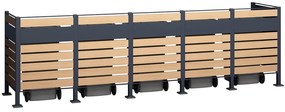 Overdekking voor 5 afvalbakken 120l of 240l Breda CoverTech