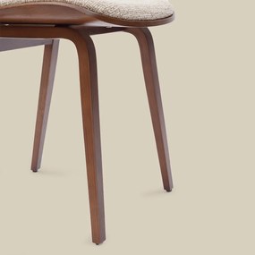 Scandinavische Plywood Stoel Walnoot