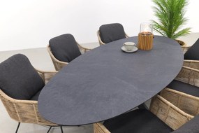 Belmond naturel/Privada 240x107 - Ovale tuinset - 7-delig
