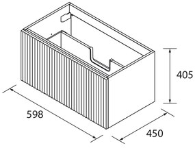 Muebles Sierra badmeubel ribbelfront 120cm eiken grijs met zwarte waskom