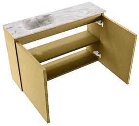 Mondiaz Ture DLux toiletmeubel 80cm oro met wastafel glace links zonder kraangat