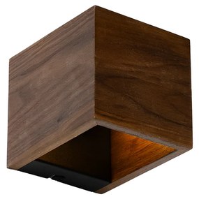 Landelijke wandlamp walnoot hout - Transfer