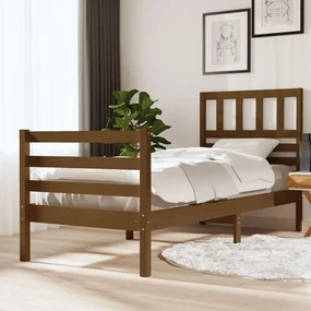 vidaXL Bedframe massief hout honingbruin 90x190 cm 3FT single