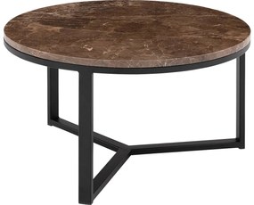 Goossens Excellent Salontafel Enza rond, marmer bruin, elegant chic, 80 x 42 x 80 cm