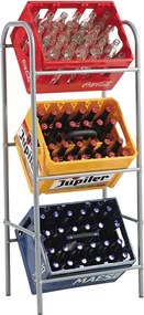 Practo Home krattenrek 3 of 6 kratten grijs - Flessen- en krattenrekken - 34x55,2x116cm
