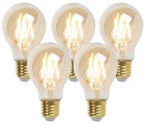 Set van 5 E27 dimbare LED lampen goldline 5W 380 lm 2200K