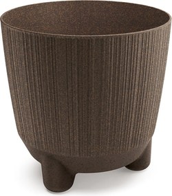 Prosperplast Ryfo N Eco Wood Bloempot - 19,5 cm - Eco Koffie (Set van 2)
