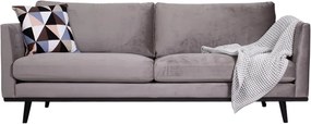 3-zits bank Odissi met houten plaat | velours Brunei taupe 04 | 1,99 mtr breed