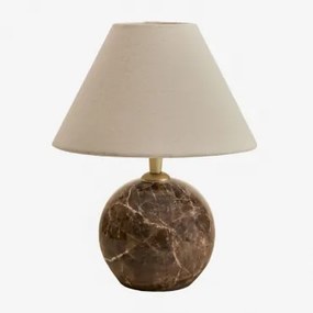 Marvexi Tafellamp Van Natuursteen Bruin Marmer Emperador & Wit Ø20 Cm - ↑10 Cm Menorca - Sklum