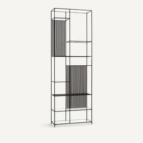 Boekenrek in metaal en glas, Rectiligne