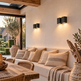 Set van 2 Pure Up en Down Wandlamp Zwart