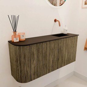 Mondiaz Joya 90cm toiletmeubel ronding links dusk met wastafel faye rechts zonder kraangat urban