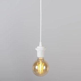 Moderne hanglamp wit met zwarte kap 45 cm - Pendel Modern E27 rond Binnenverlichting Lamp