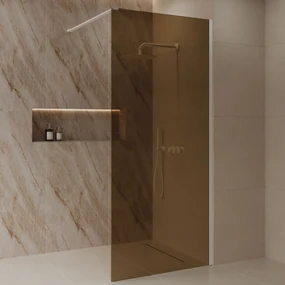 Best Design Dalis inloopdouche 90cm wit met amber glas