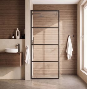 Saniclear Nero inloopdouche 80x200 8mm NANO met zwarte profielen