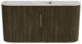 Mondiaz Joya DLux 85cm toiletmeubel ronding links/rechts shadow met wastafel faye midden 1 kraangat glace