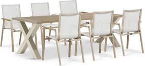 Tuinset 6 personen 240 cm Aluminium Zand/Beige Lifestyle Garden Furniture Fiora/Cardiff
