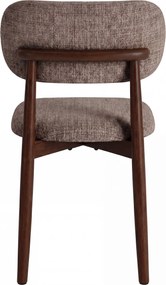 AVLO Gedempt bruin (stof Juto 24)/notenkleurig gebeitst frame – HOUTEN STOEL VOOR WOONKAMER, EETKAMER, KEUKEN RETRO