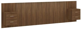 vidaXL Hoofdbord met kastjes bewerkt hout bruineikenkleurig