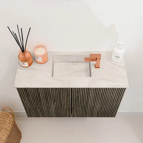 Mondiaz Joya DLux 60cm toiletmeubel shadow met wastafel faye midden 1 kraangat ostra