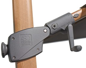 4 Seasons Outdoor Siesta PREMIUM 300 x 300 cm parasol charcoal, wood look frame Parasol   houtkleur weerbestendig