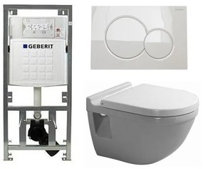Duravit Philippe Starck 3 toiletset vlakspoel inbouwreservoir set bedieningsplaat wit 0314994/0314757/0701131/0700518/