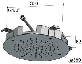 Hotbath Mate M108 inbouw hoofddouche 38cm chroom